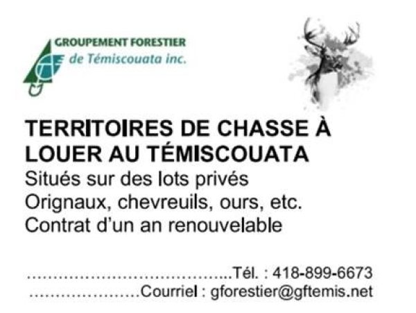 Territoire de chasse Groupement Forestier